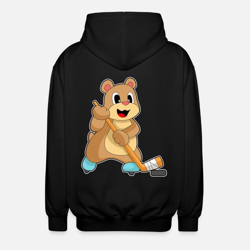 Bär Eishockey Eishockeyschläger - Unisex Kapuzenjacke - Schwarz