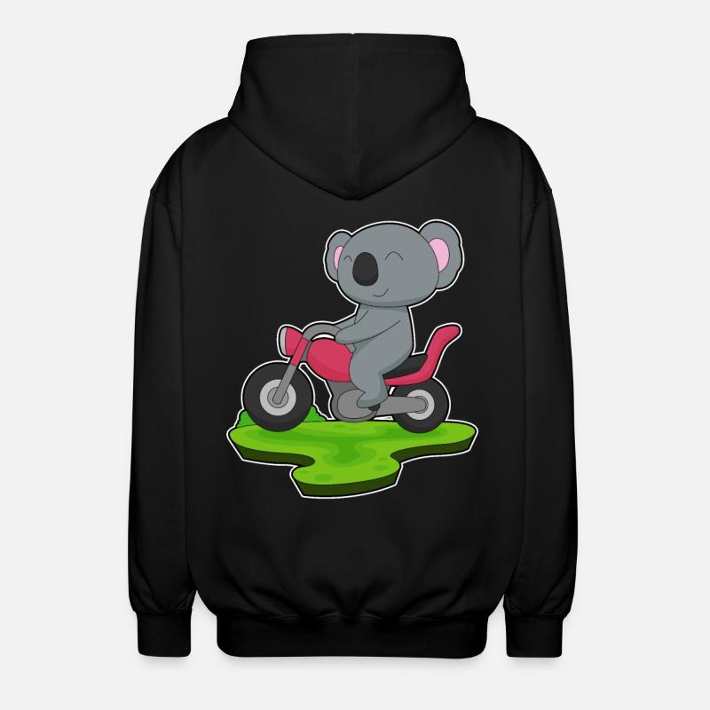 Koala Motorcycle - Unisex Hooded Jacket - black