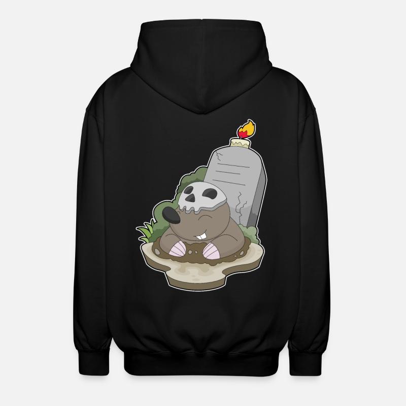 Mole Halloween Headstone Candle - Unisex Hooded Jacket - black
