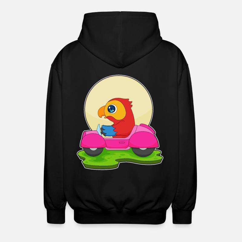 Papagei Auto - Unisex Kapuzenjacke - Schwarz