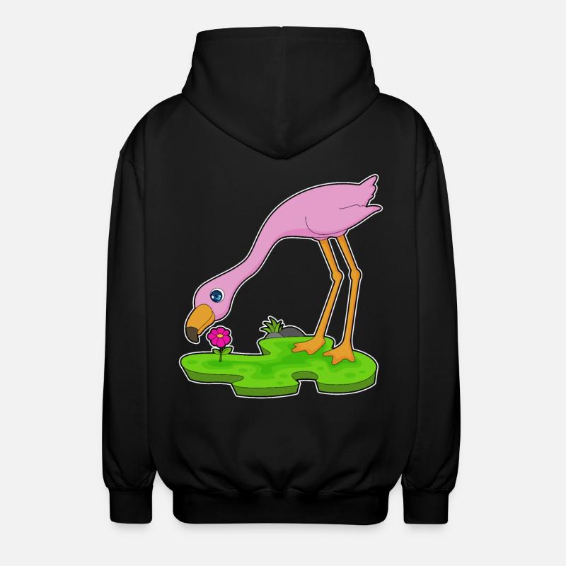 Fleur de flamant rose - Veste à capuche unisexe - noir