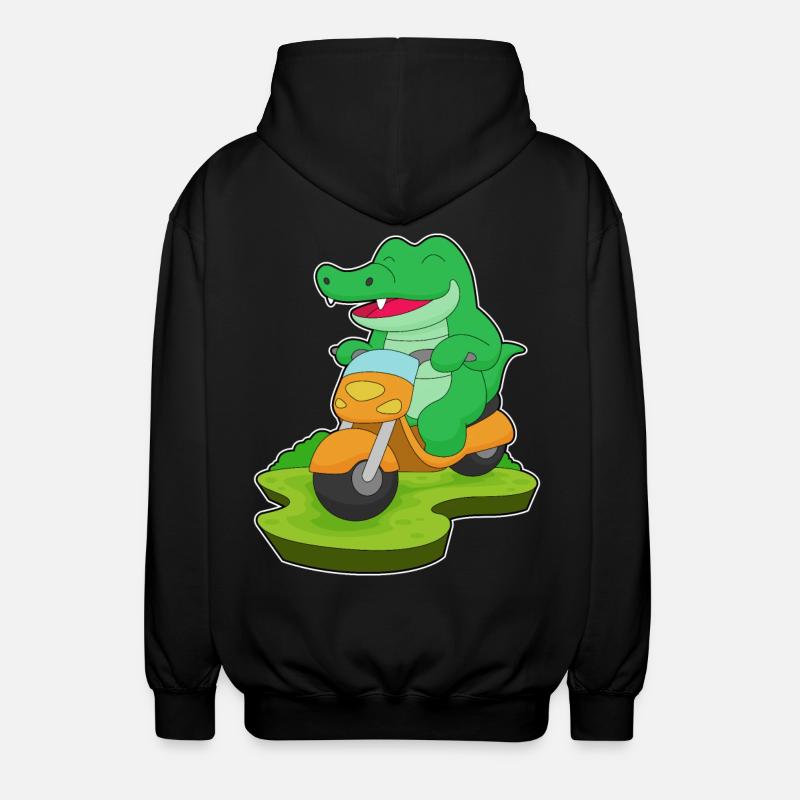 Crocodile Motorcycle - Unisex Hooded Jacket - black