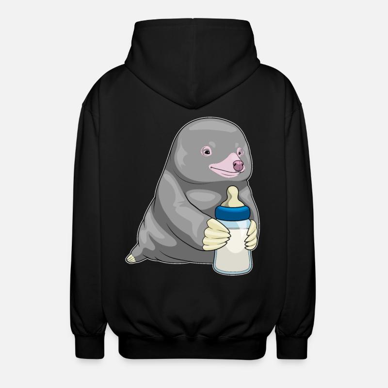 Mole Baby Bottle Milk - Unisex Hooded Jacket - black