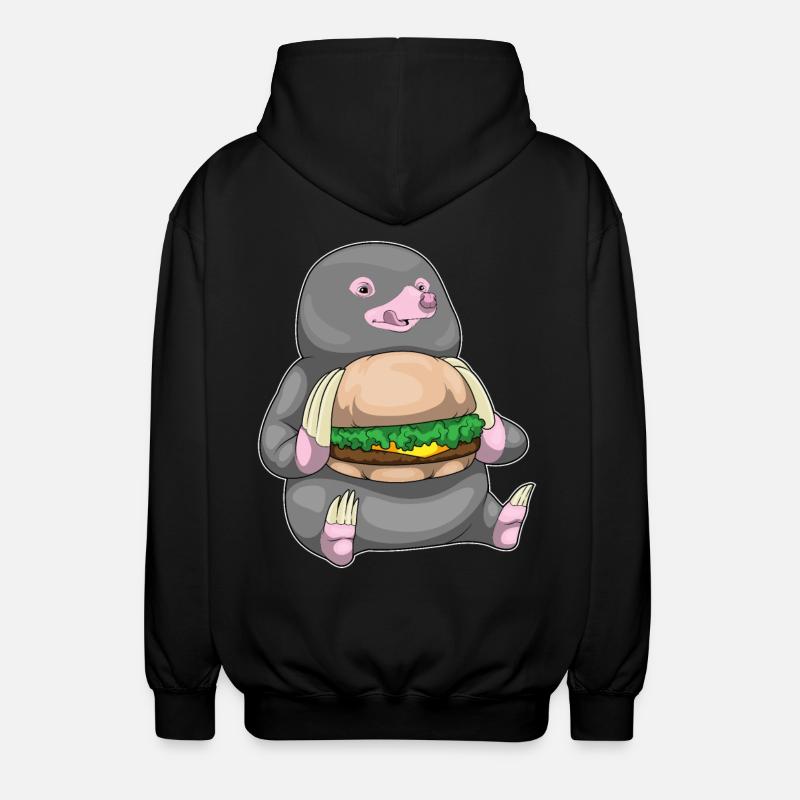 Burger de taupe - Veste à capuche unisexe - noir