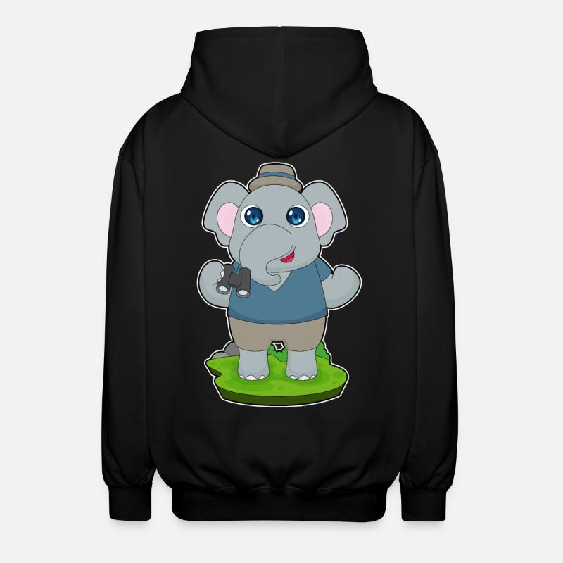 Elephant Binoculars - Unisex Hooded Jacket - black