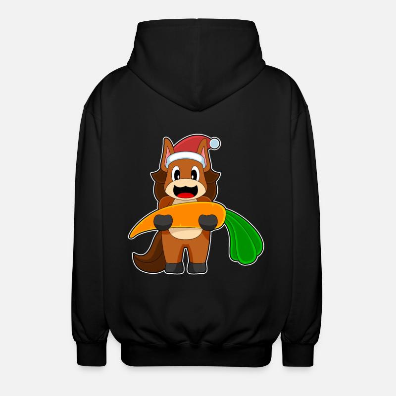 Carotte de Noël cheval - Veste à capuche unisexe - noir