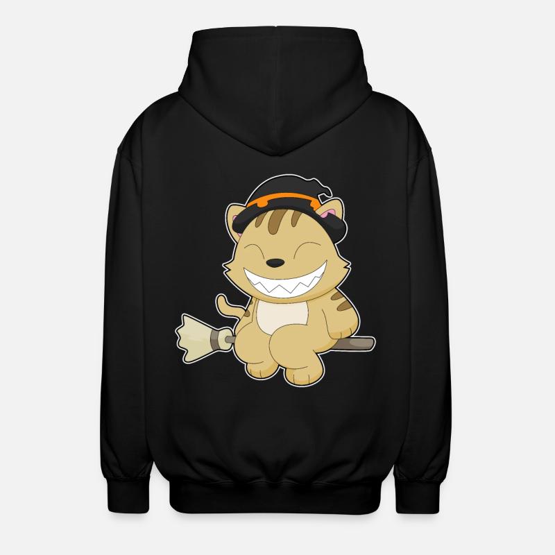 Chat Halloween Sorcière - Veste à capuche unisexe - noir