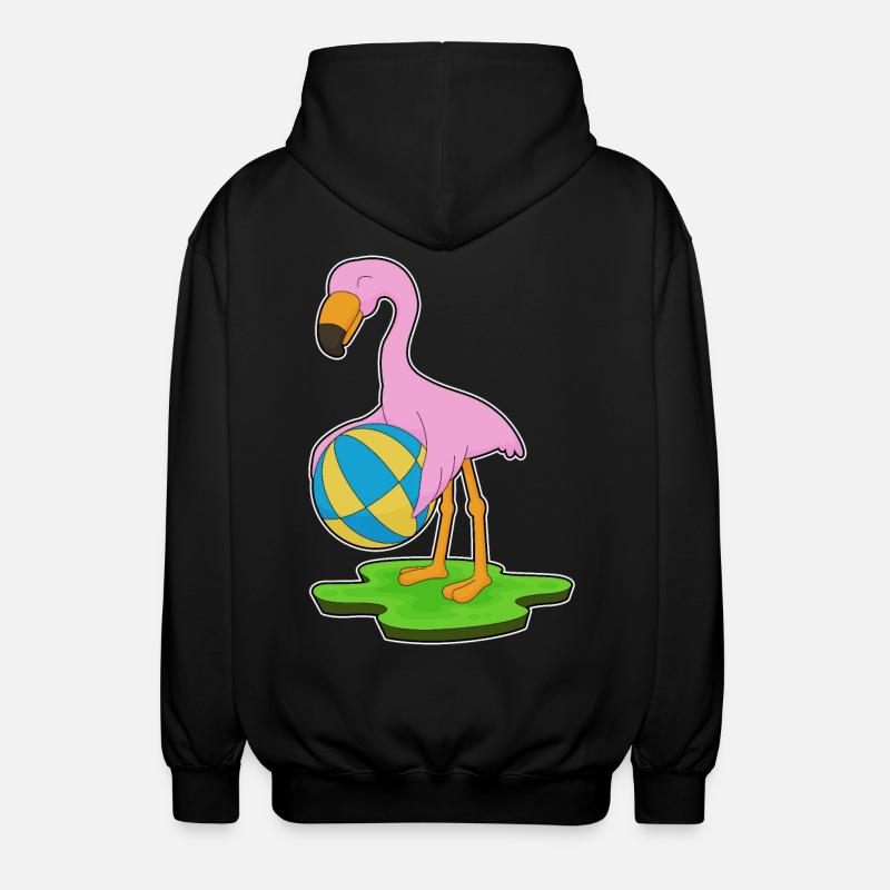 Flamingo Wasserball - Unisex Kapuzenjacke - Schwarz