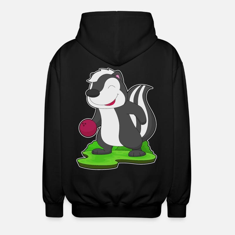 Skunk Bowling Bowling Ball - Unisex Hooded Jacket - black