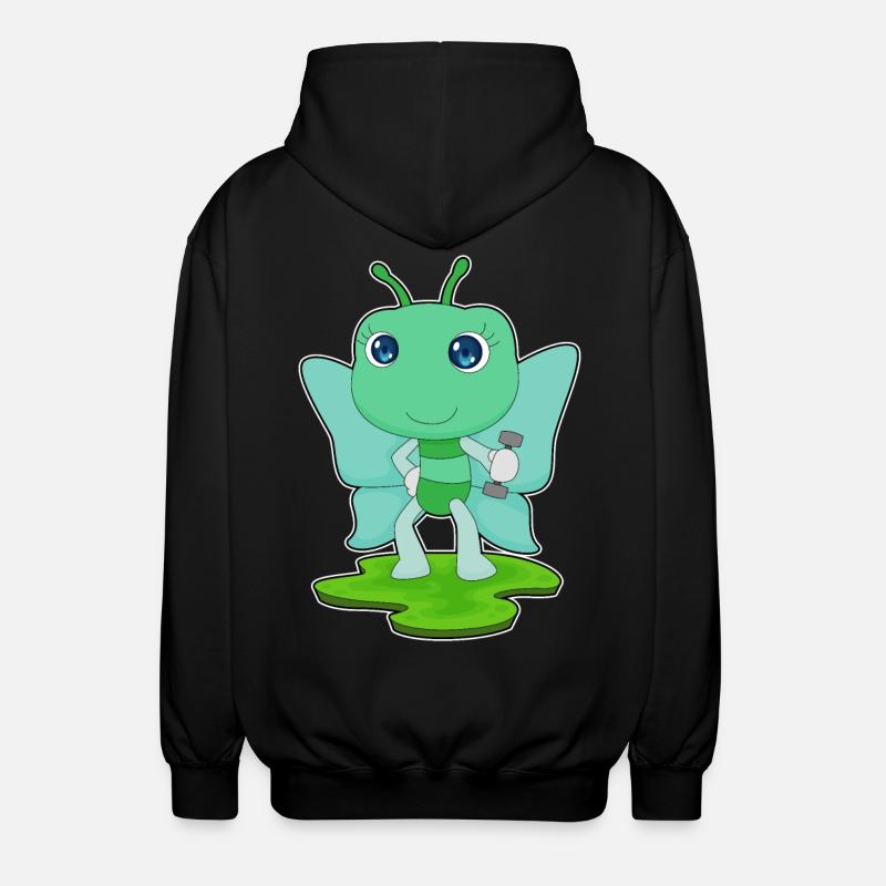 Butterfly Bodybuilder Haltère - Veste à capuche unisexe - noir