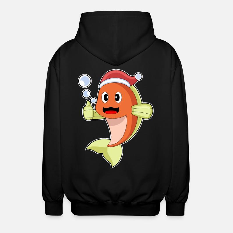 Chapeau de Noël Poisson Noël - Veste à capuche unisexe - noir