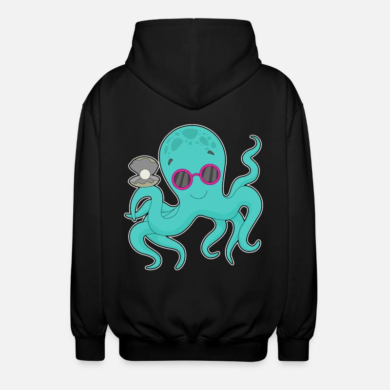 Octopus Bead - Unisex Hooded Jacket - black