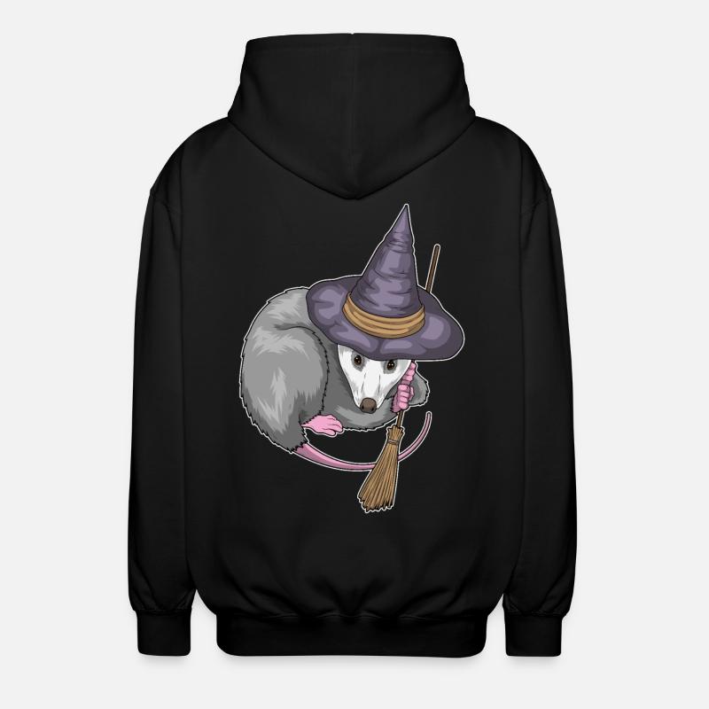 Possums Halloween Witch - Unisex Hooded Jacket - black