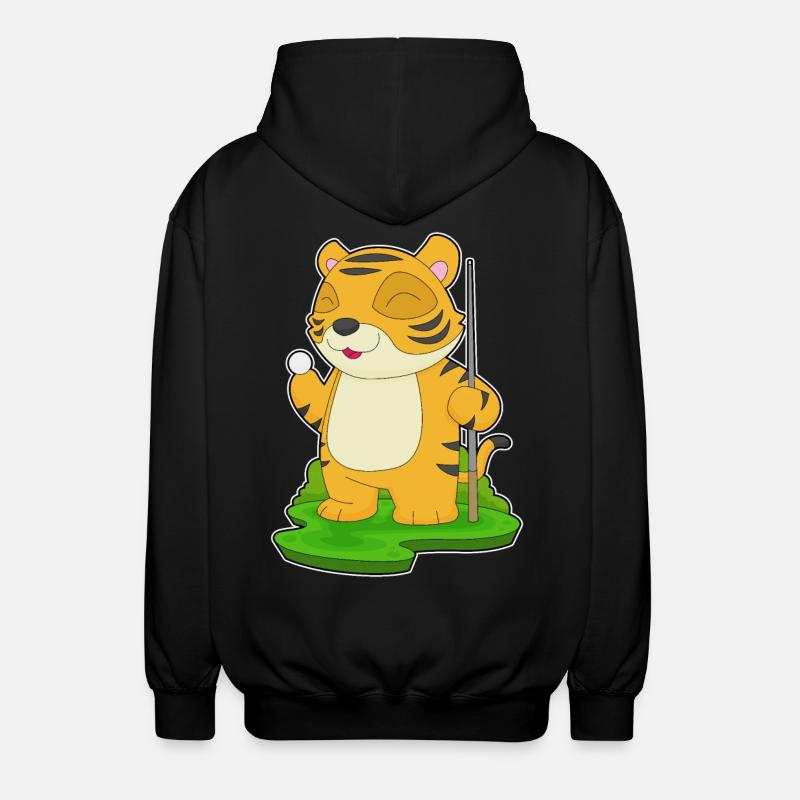 Tiger Billiard Cue - Unisex Hooded Jacket - black
