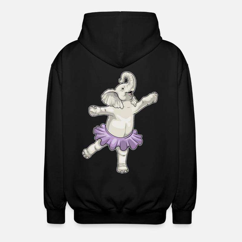 Elephant Ballerina Ballet Dance - Unisex Hooded Jacket - black