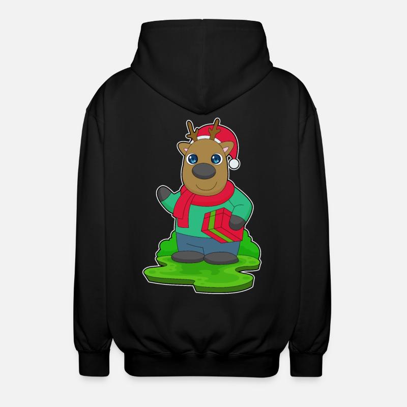 Reindeer Christmas Package - Unisex Hooded Jacket - black