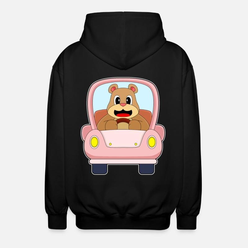 Bär Auto - Unisex Kapuzenjacke - Schwarz