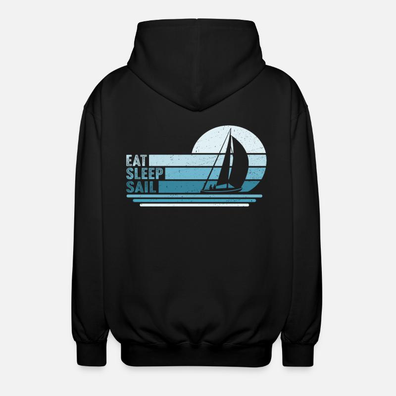Eat Sleep Sail - Unisex Kapuzenjacke - Schwarz