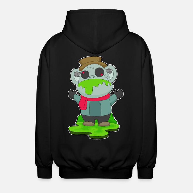 Monkey Halloween Zombie - Unisex Hooded Jacket - black