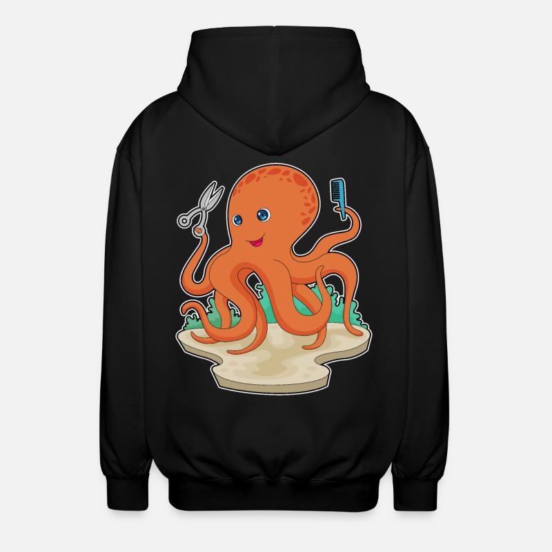 Octopus Coiffeur Ciseaux - Veste à capuche unisexe - noir