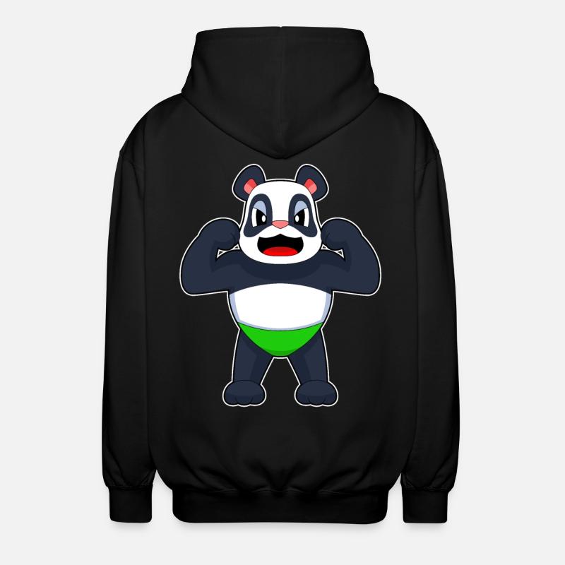 Panda Bodybuilder Musculation - Veste à capuche unisexe - noir