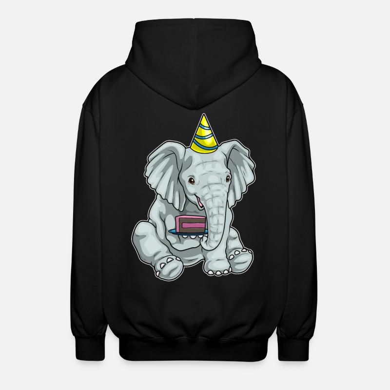 Gâteau éléphant - Veste à capuche unisexe - noir