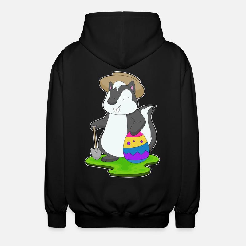 Skunk Easter Farmer - Unisex Hooded Jacket - black