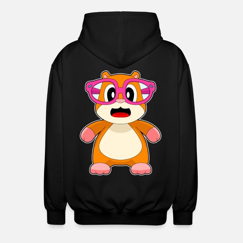 Lunettes de hamster - Veste à capuche unisexe - noir