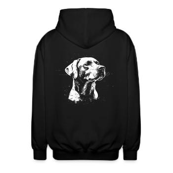 Cute Labrador | by NatureBark - Unisex Kapuzenjacke - Schwarz - Hinten - AI Model Male 185 light (185cm)