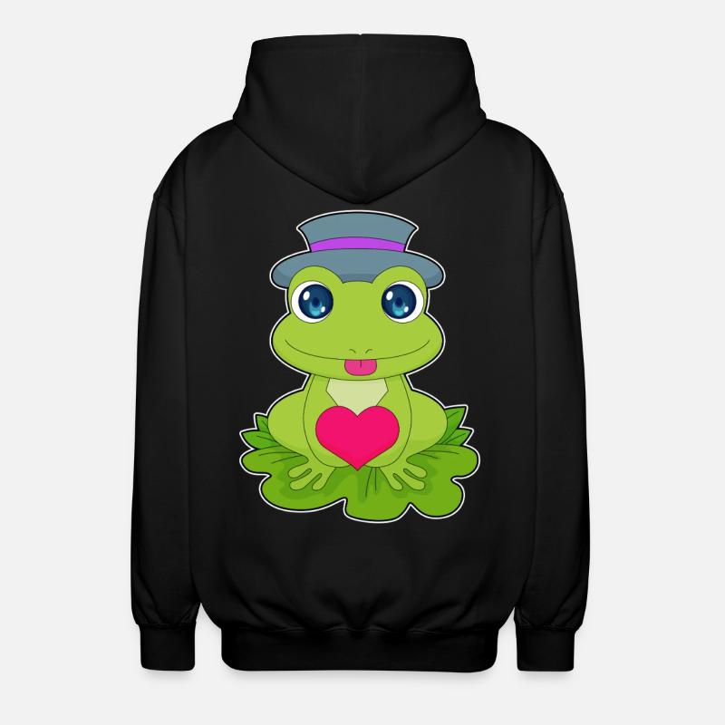 Frog Heart - Unisex Hooded Jacket - black