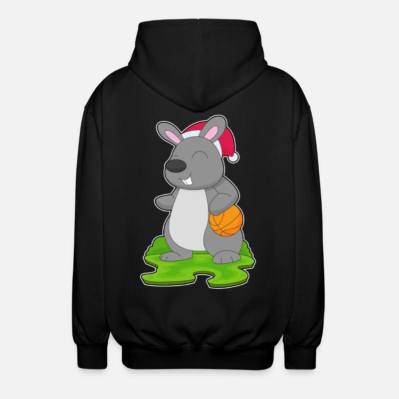 Basket-ball de Noël Bunny - Veste à capuche unisexe - noir
