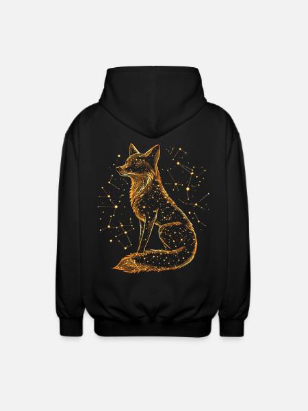 Fox Star Constellation - Unisex Hooded Jacket - black