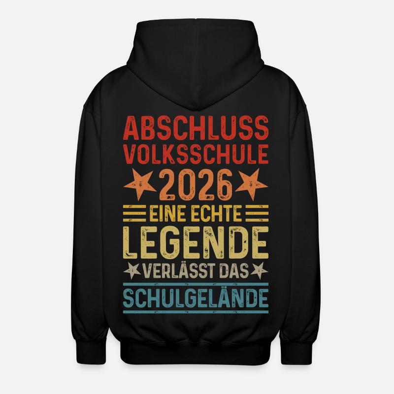 Graduation 2026 elementary school - Unisex Hooded Jacket - black