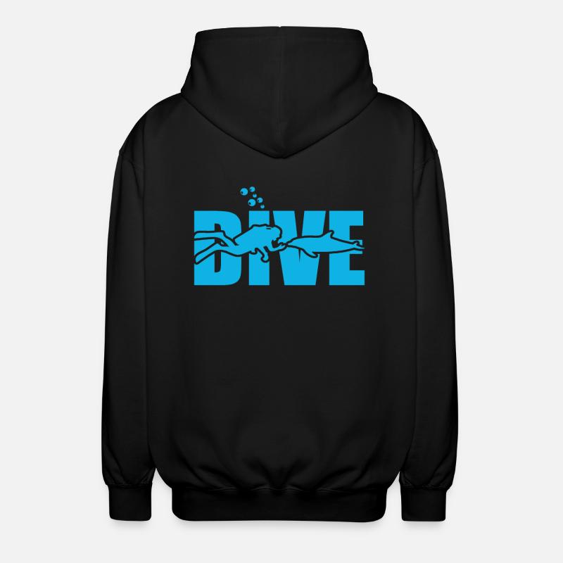 Dive Diving - Unisex Hooded Jacket - black