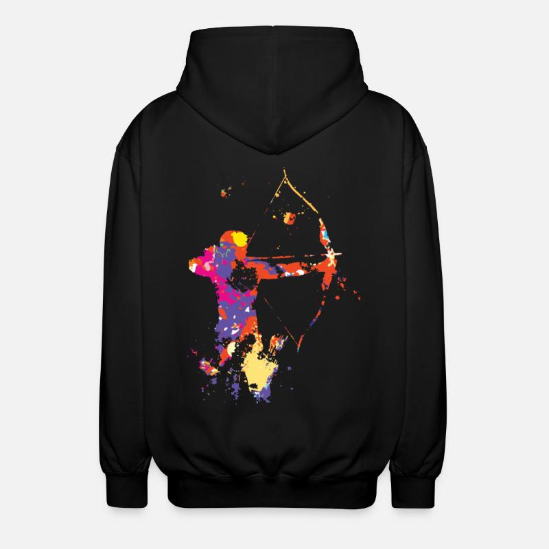Bogenschießen - Unisex Kapuzenjacke - Schwarz