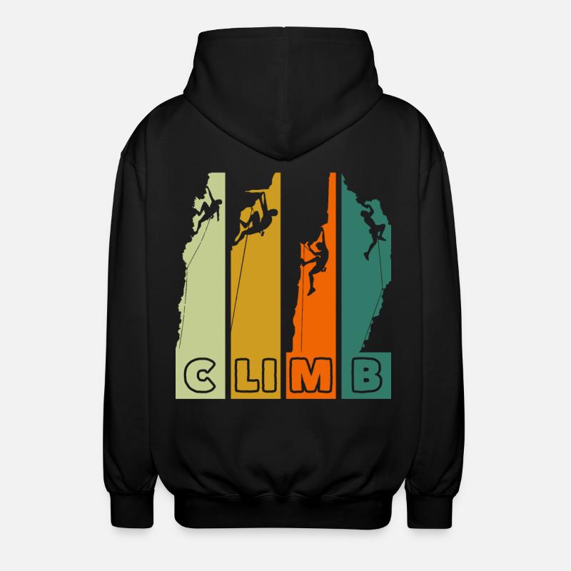 Climb Bergsteigen Klettern Retro - Unisex Kapuzenjacke - Schwarz