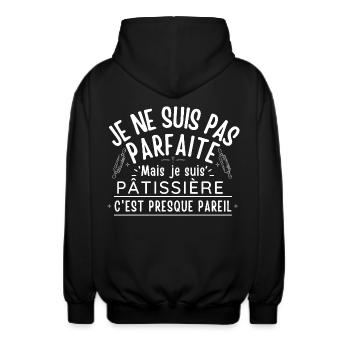 Gebäck Geschenk - Unisex Kapuzenjacke - Schwarz - Hinten - AI Model Male 185 light (185cm)