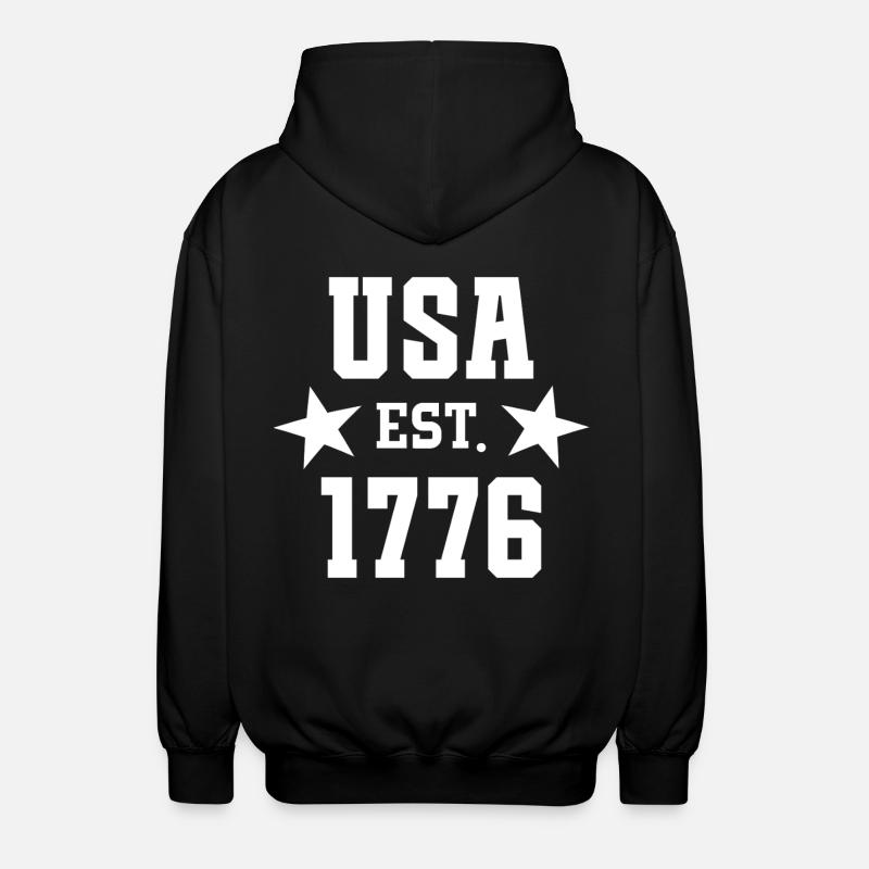 États-Unis Est 1776 - Veste à capuche unisexe - noir