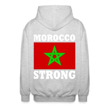 Morocco strong - Veste à capuche unisexe - gris clair chiné - Dos - AI Model Male 185 light (185cm)