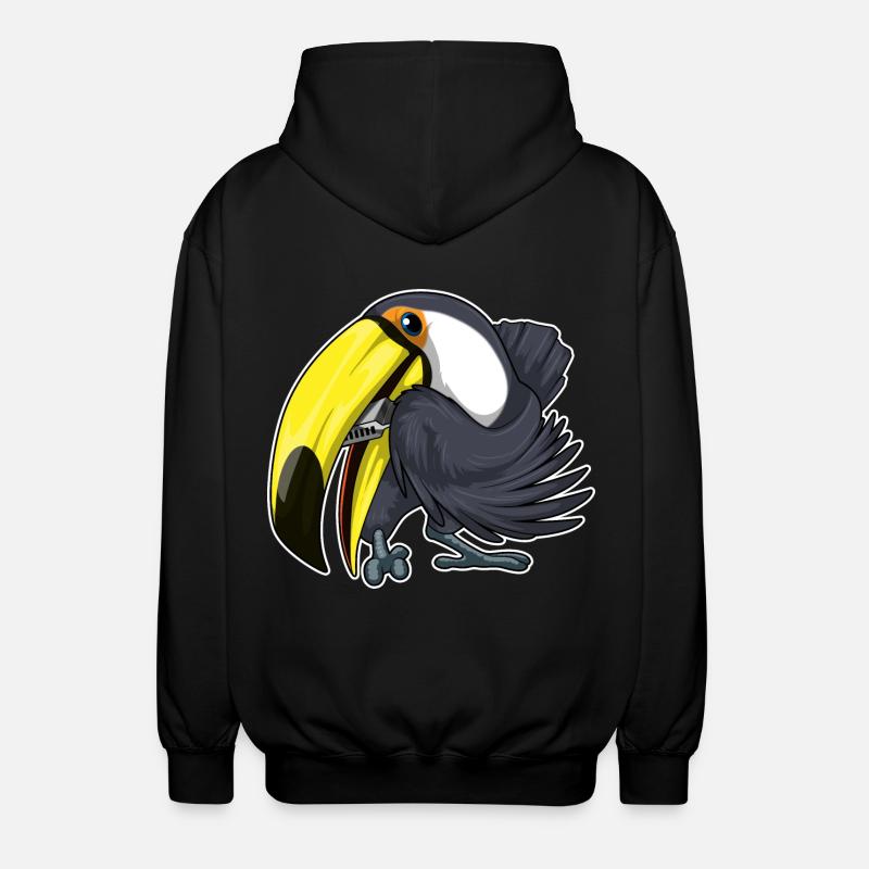 Toucan Musicien Harmonica Musique - Veste à capuche unisexe - noir