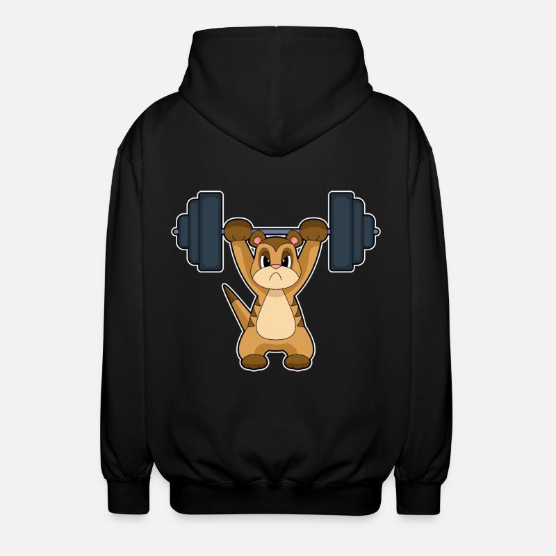 Meerkat Bodybuilder Haltère Musculation - Veste à capuche unisexe - noir
