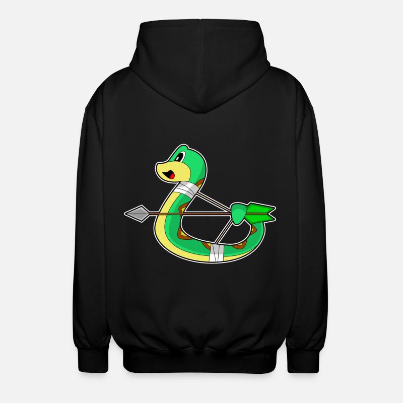 Snake Archer Bow - Unisex Hooded Jacket - black