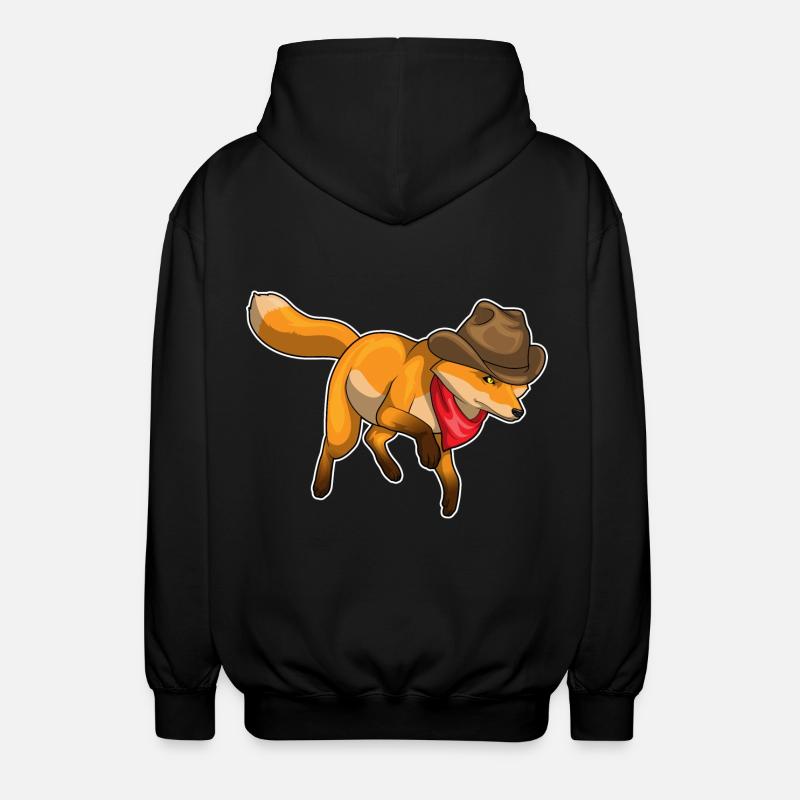 Fox Cowboy Cowboy Hat - Veste à capuche unisexe - noir