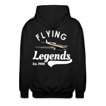 Design vintage de l’aviation - Flying Legends - Veste à capuche unisexe - noir - Dos - AI Model Male 185 light (185cm)