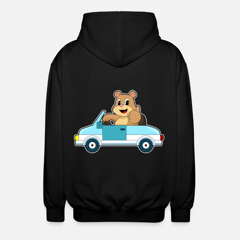 Bear Car - Unisex Hooded Jacket - black