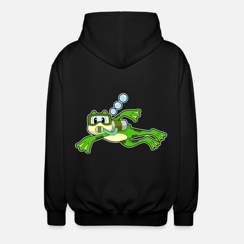 Frog Diver Oxygen Cylinder - Unisex Hooded Jacket - black