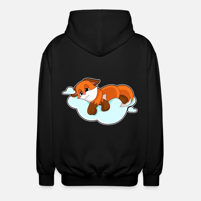 Fuchs Wolken - Unisex Kapuzenjacke - Schwarz