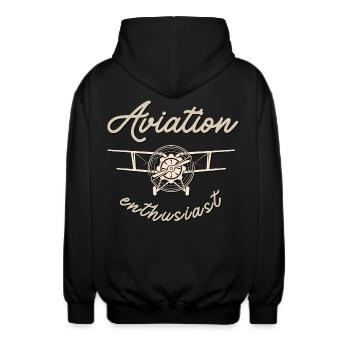 Luftfahrt-Enthusiast und Flugzeugliebhaber - Unisex Kapuzenjacke - Schwarz - Hinten - AI Model Male 185 light (185cm)