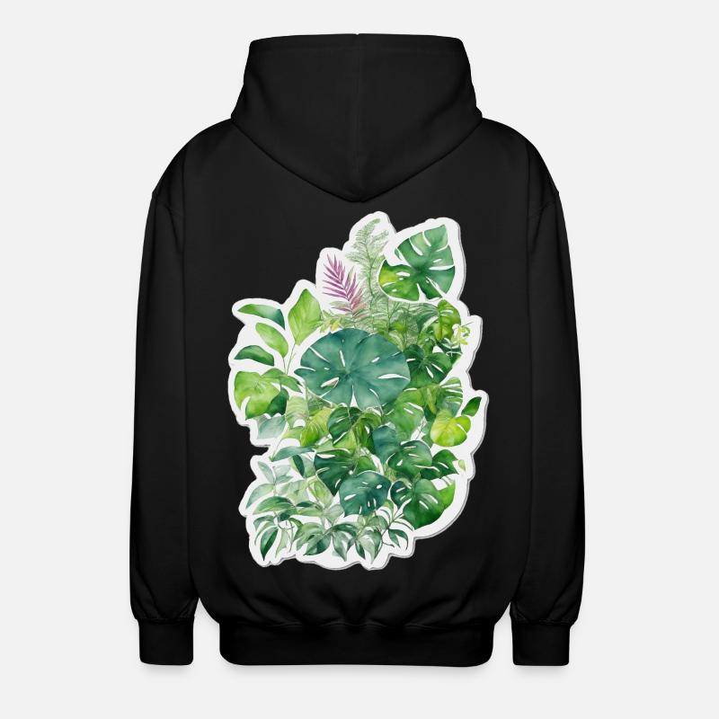 Feuilles de jungle - Veste à capuche unisexe - noir