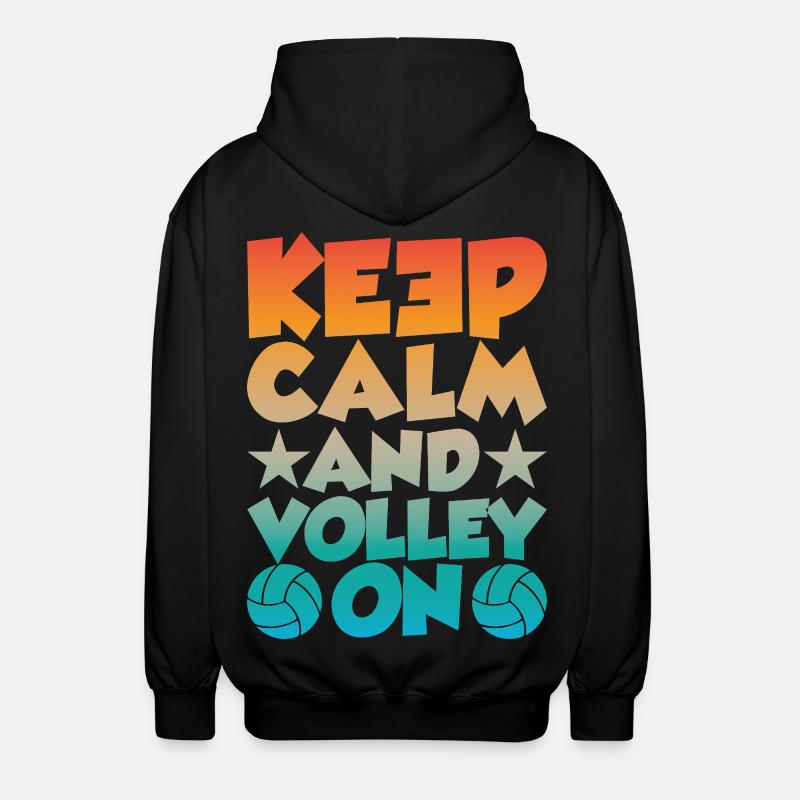 Keep Calm and Volley on - Unisex Kapuzenjacke - Schwarz